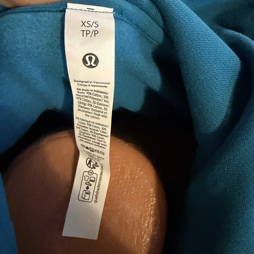 NWT Lululemon Scuba Oversized Side-Slit Hoodie Wmns XS/S Sweatshirt Hawaii Blue - Picture 7 of 7